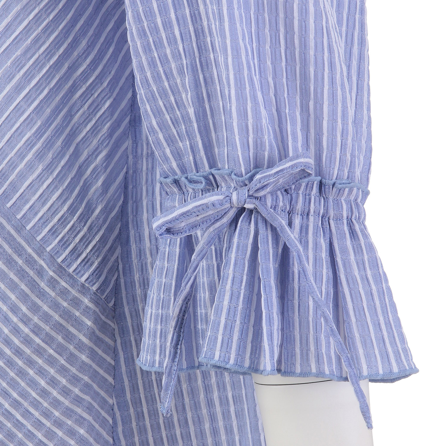 シャーリングストライプ切替チュニック - 画像6