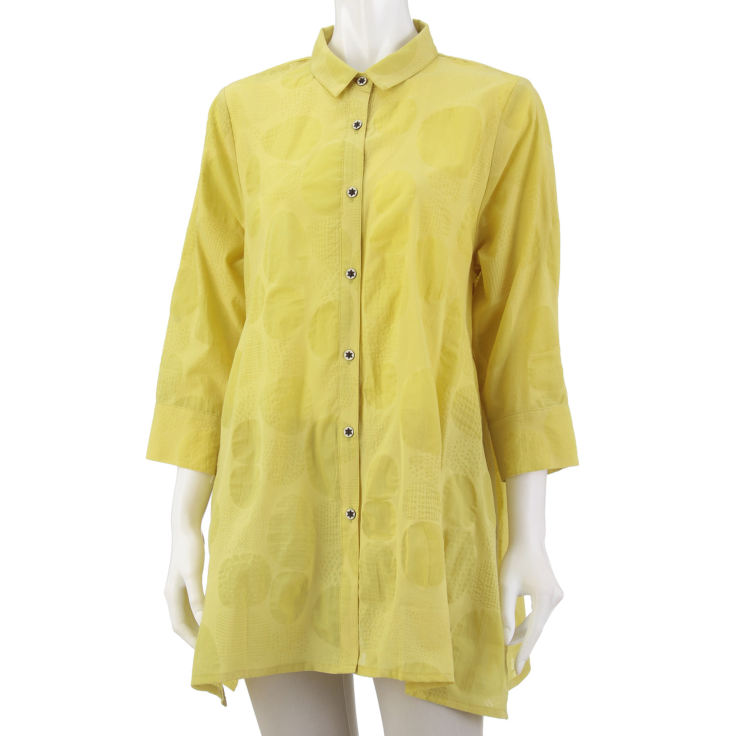 綿玉柄塩縮ブラウス - 画像3