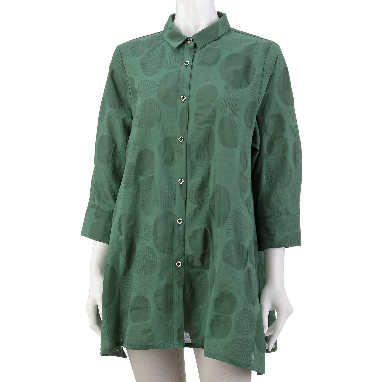 綿玉柄塩縮ブラウス - 画像7