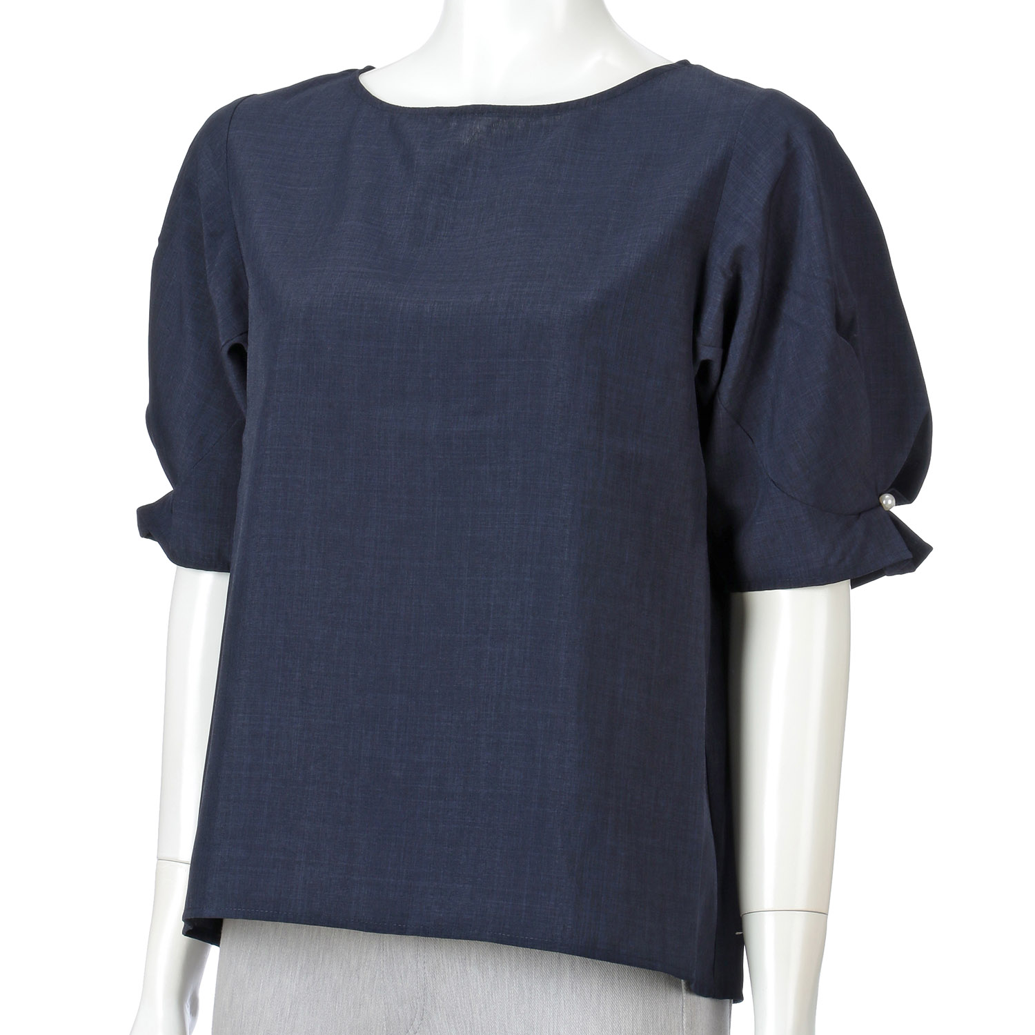 リネンライク袖パールブラウス - 画像10