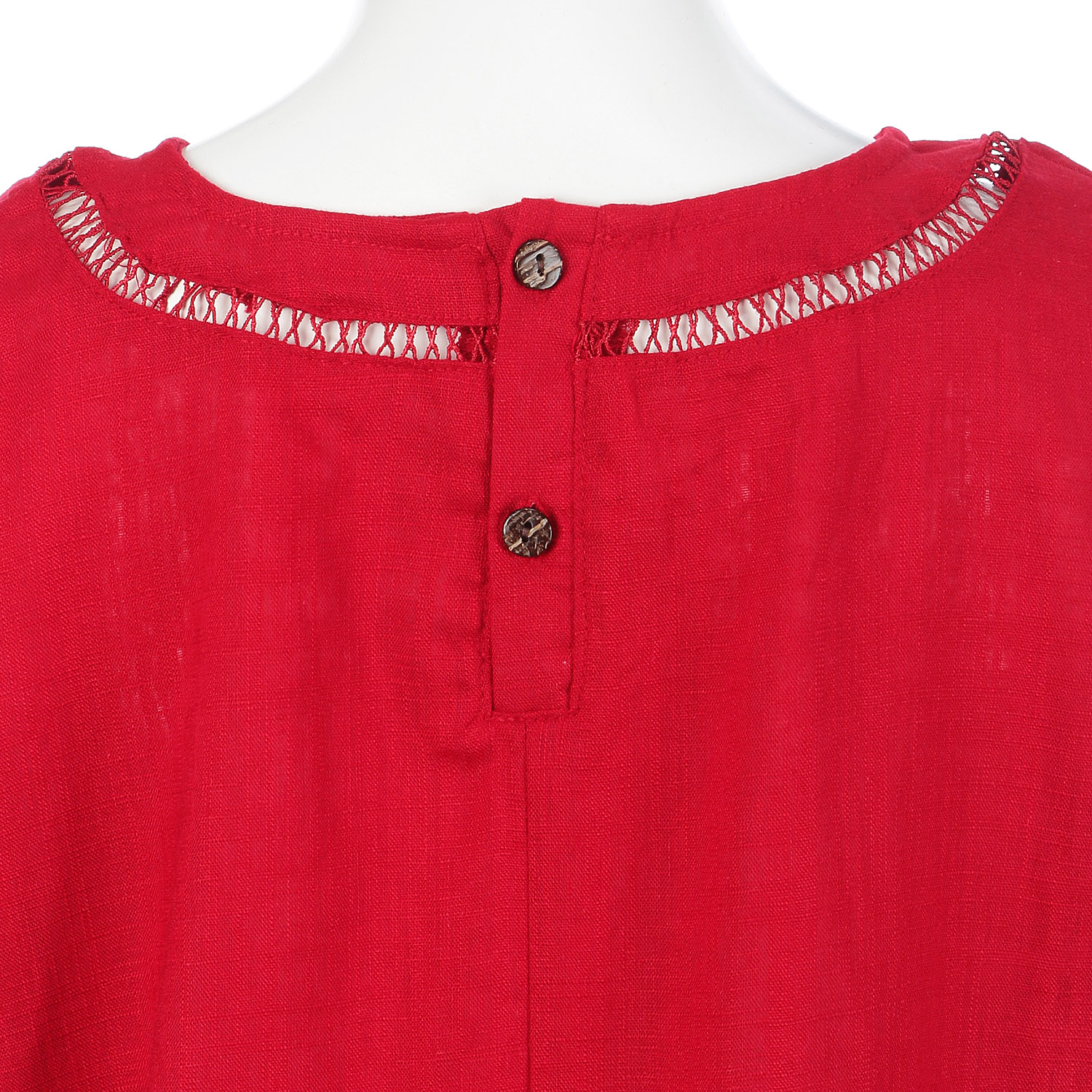 麻混梯子レース刺繍プルオーバー - 画像6