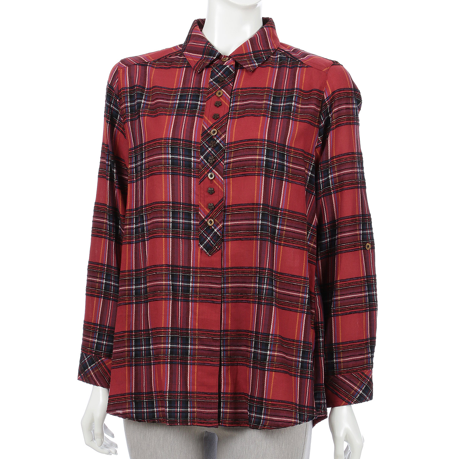 モールチェックブラウス - 画像2