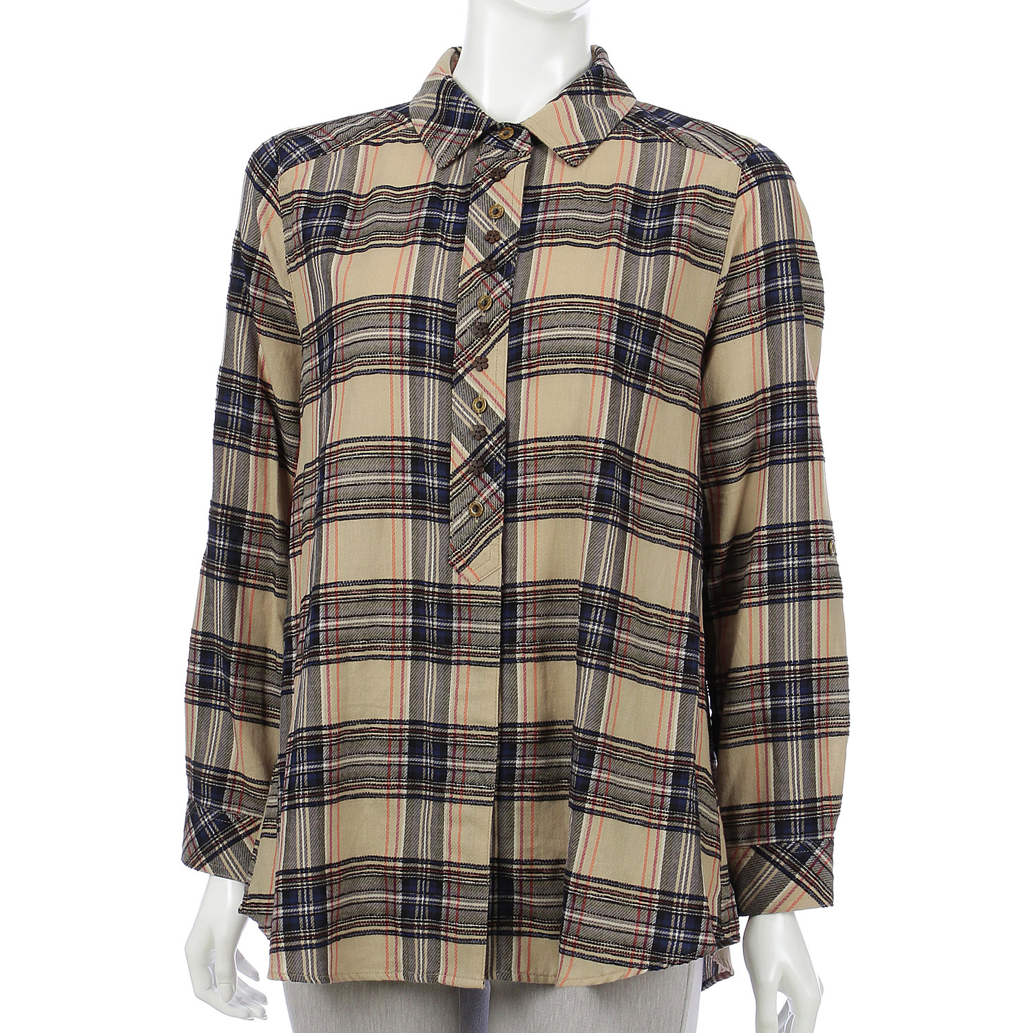 モールチェックブラウス - 画像1