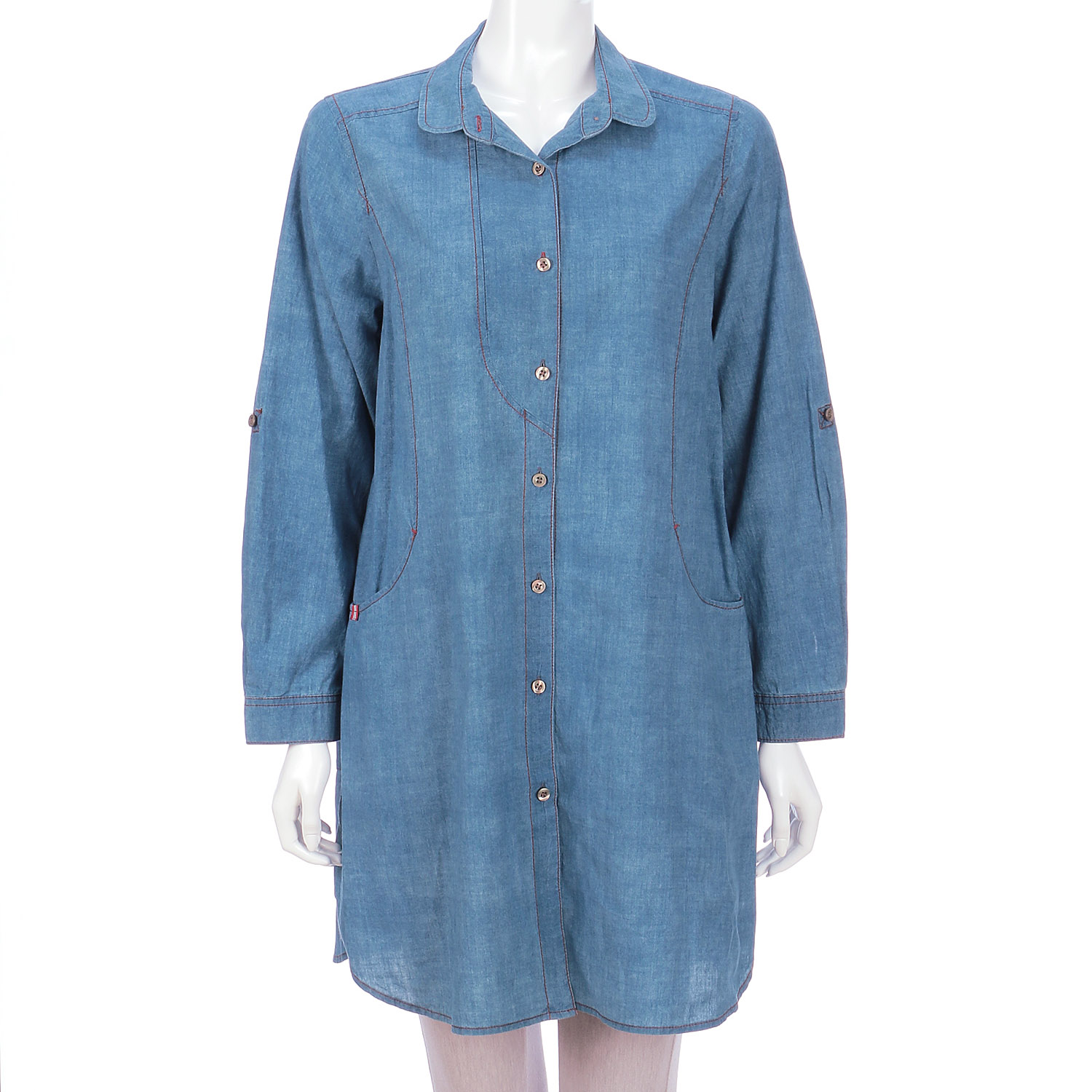 ムラ染めデニムブラウス