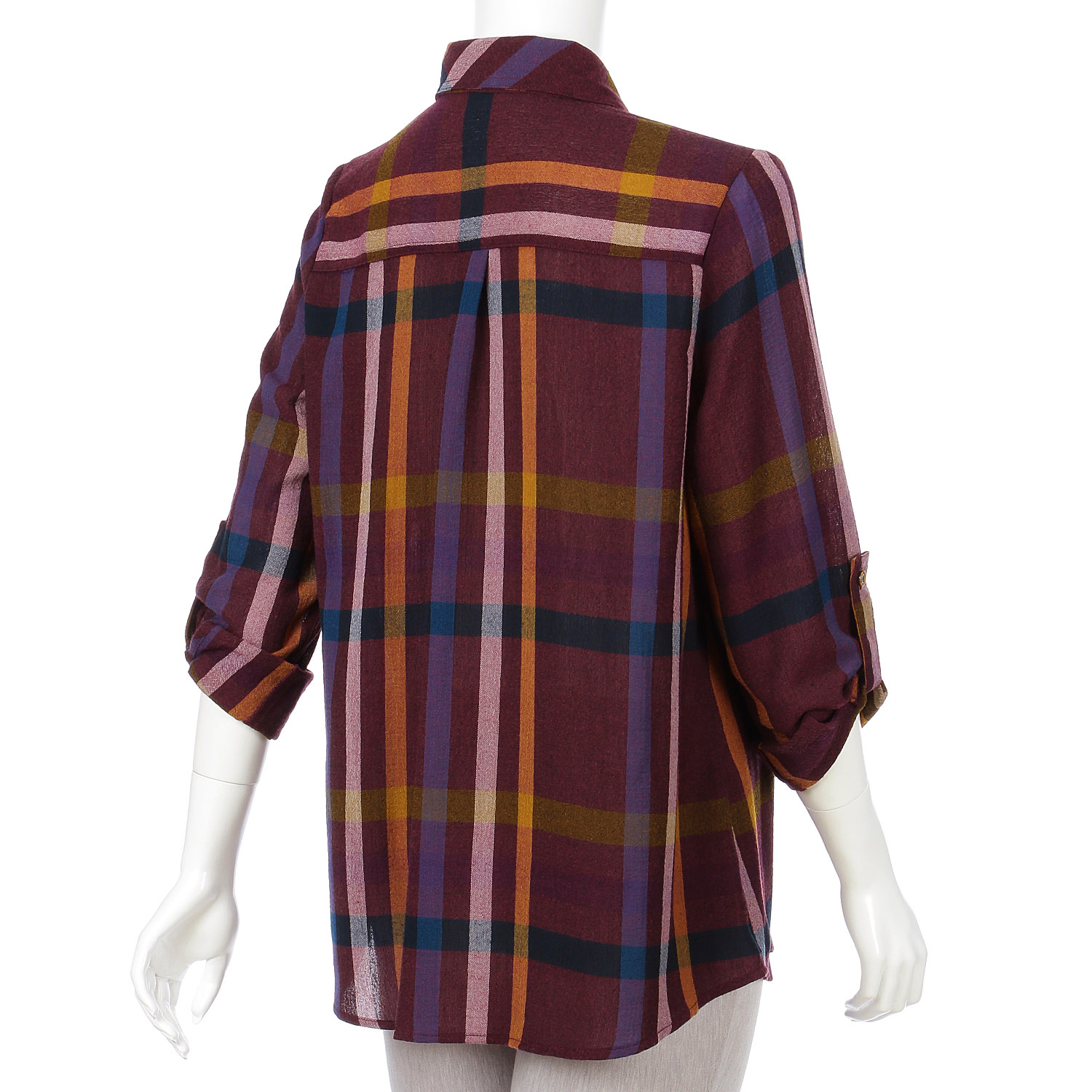 T／R先染め格子ブラウス - 画像2