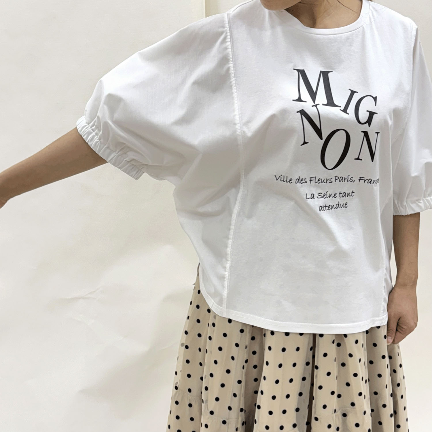 ロゴプリントアクセントバイカラープルオーバー - 画像4