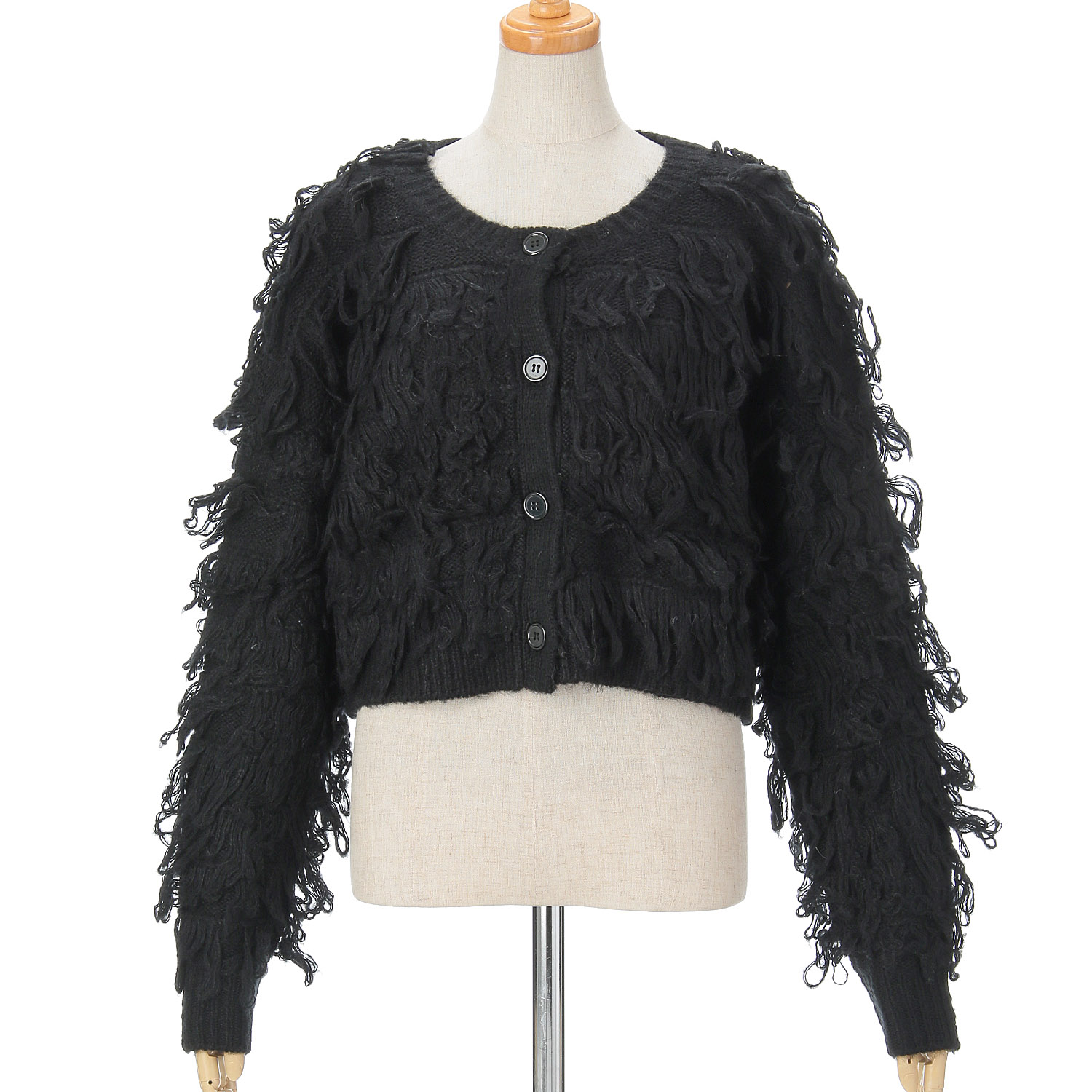 【お取寄せ】トリプルルンド モヘアタッチループフリンジカーディガン - 画像3
