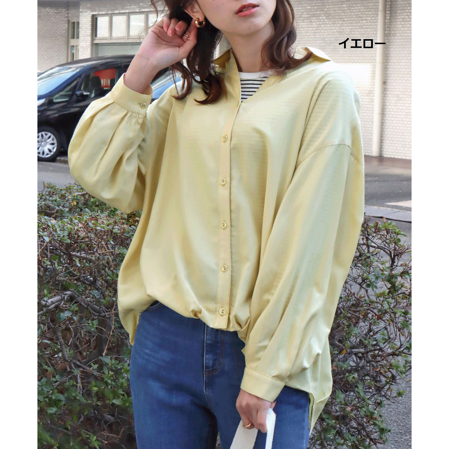 【お取寄せ】 マーブルワルツ とろみフランス綾 裾タックシャツ - 画像9