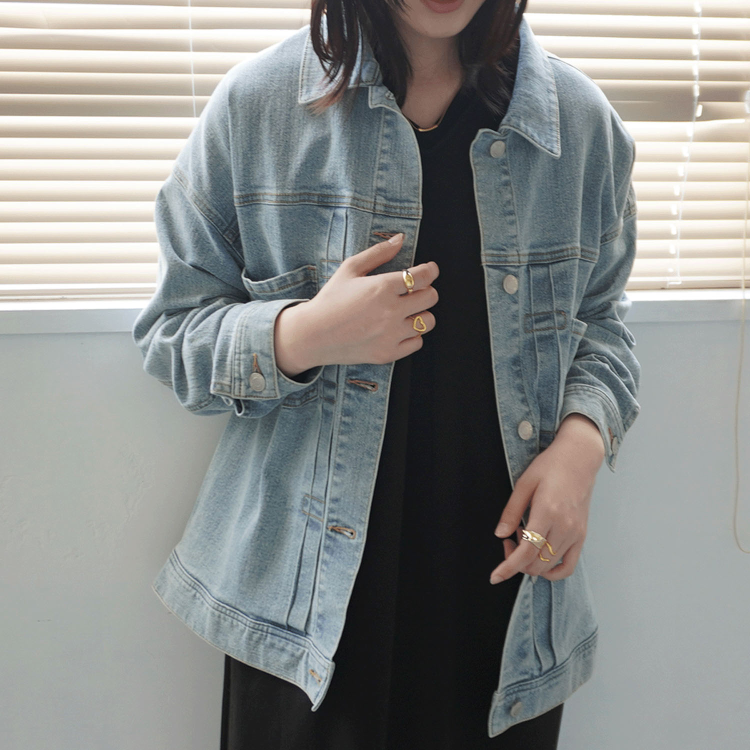 Emma ルーズデニムジャケット - 画像10