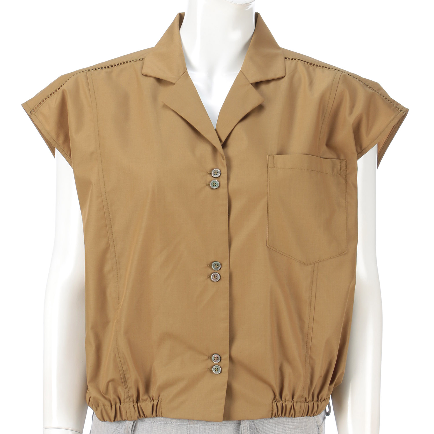 ハシゴレースアクセントノースリーブブラウス - 画像2