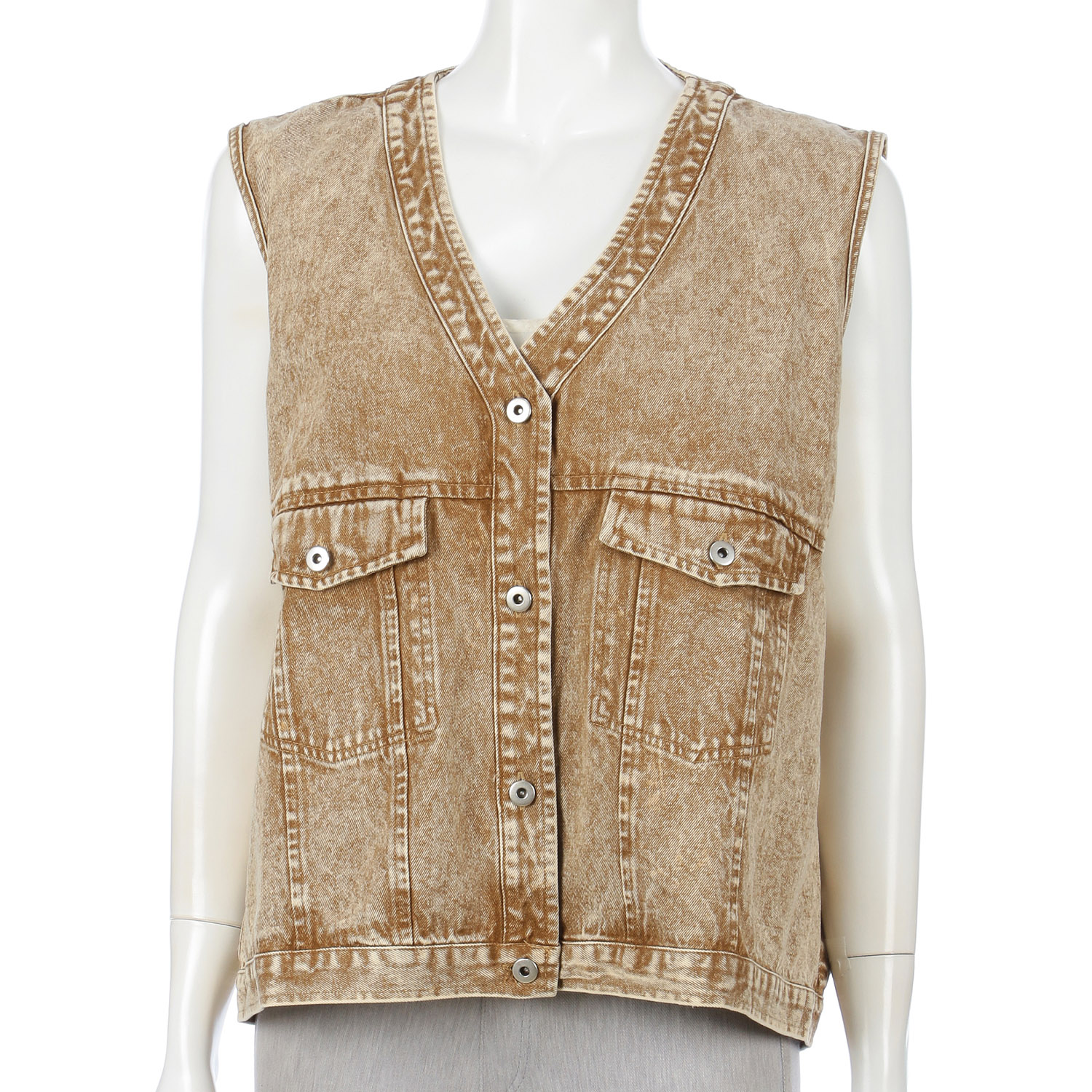 LUPIRIEN カラーデニムVネックベスト - 画像2