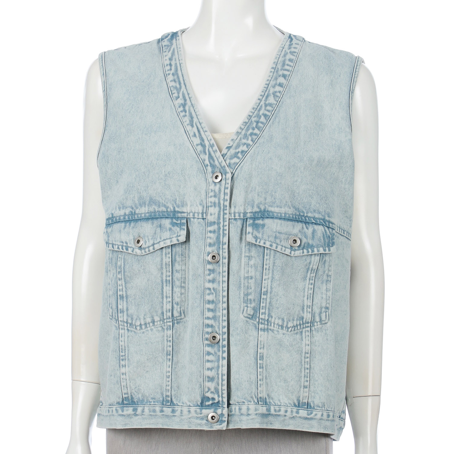 LUPIRIEN カラーデニムVネックベスト - 画像6