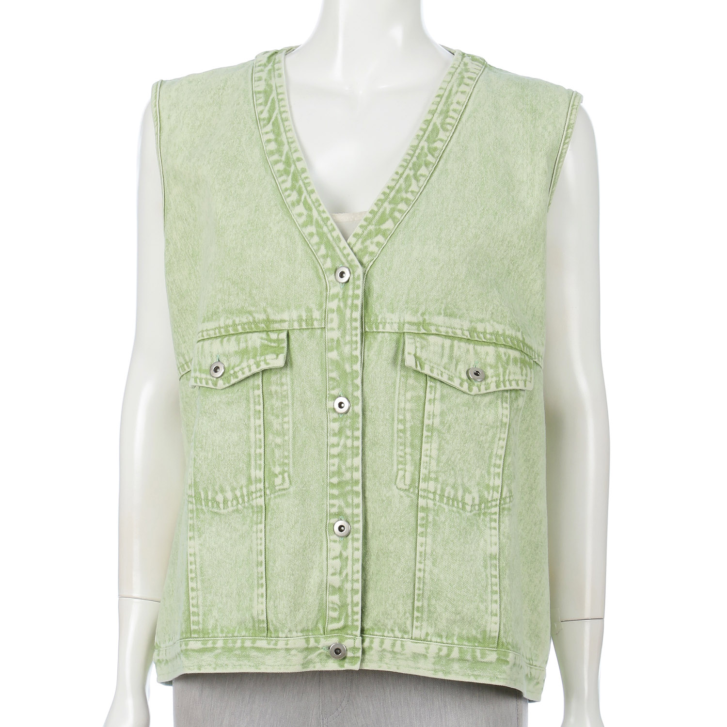 LUPIRIEN カラーデニムVネックベスト - 画像1