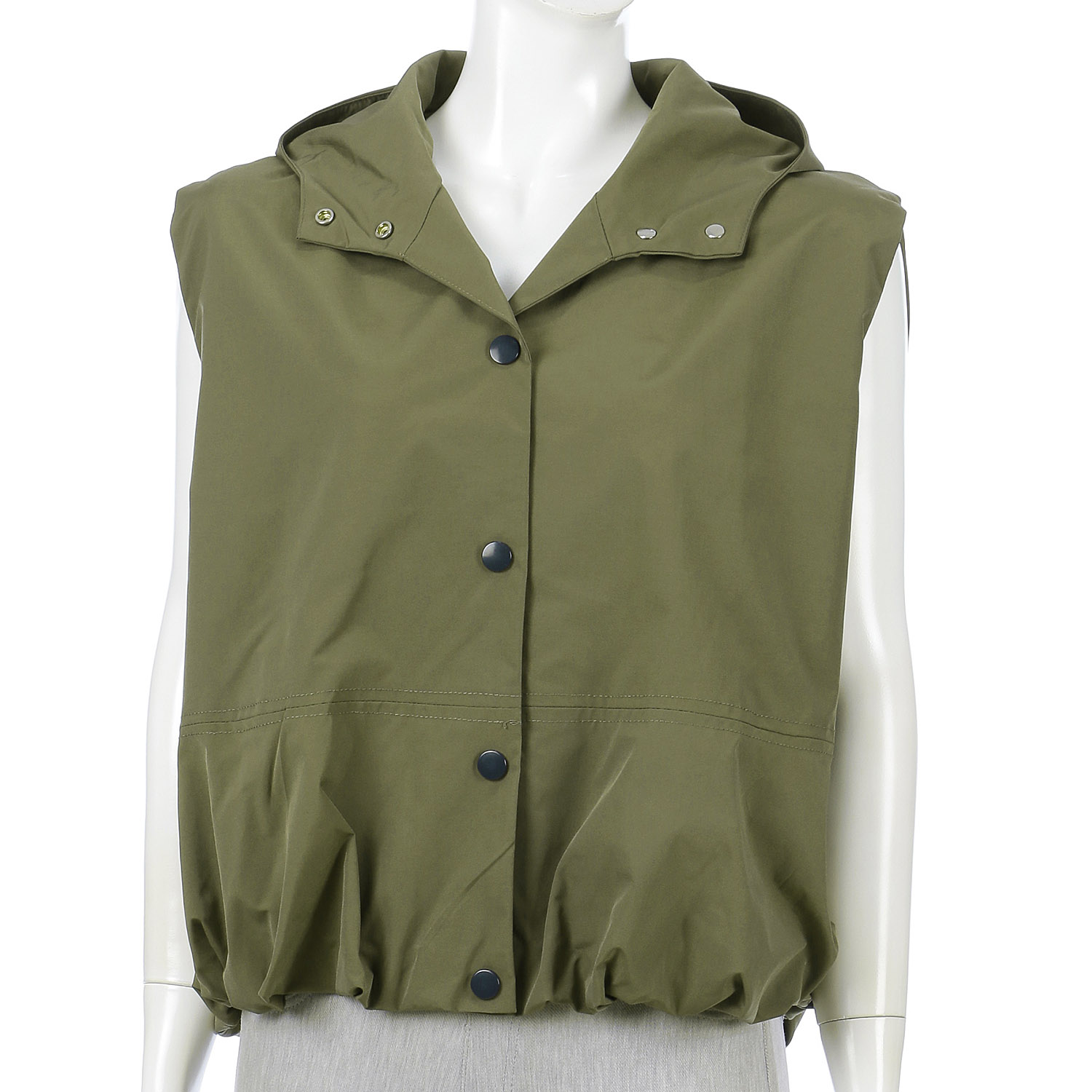 フード付きバルーンベスト - 画像1