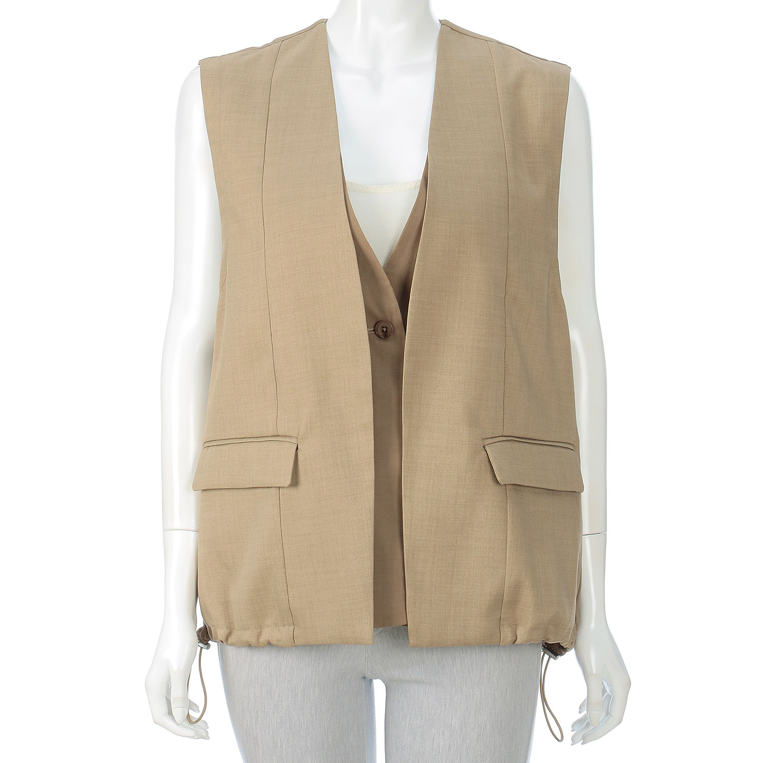 異素材MIXデザインジレ - 画像8