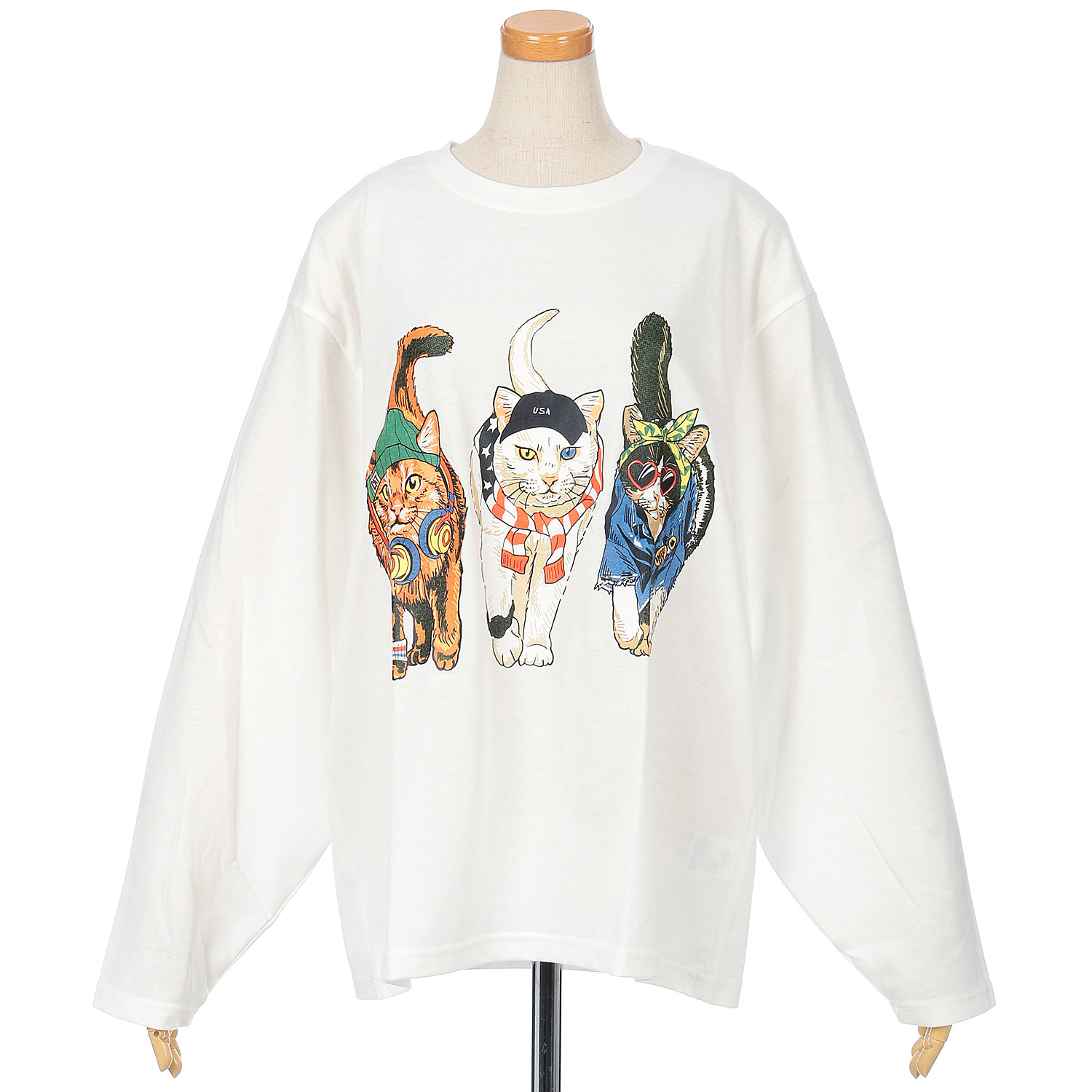 CORISCO Animal Village ネコ 前後プリントロンT