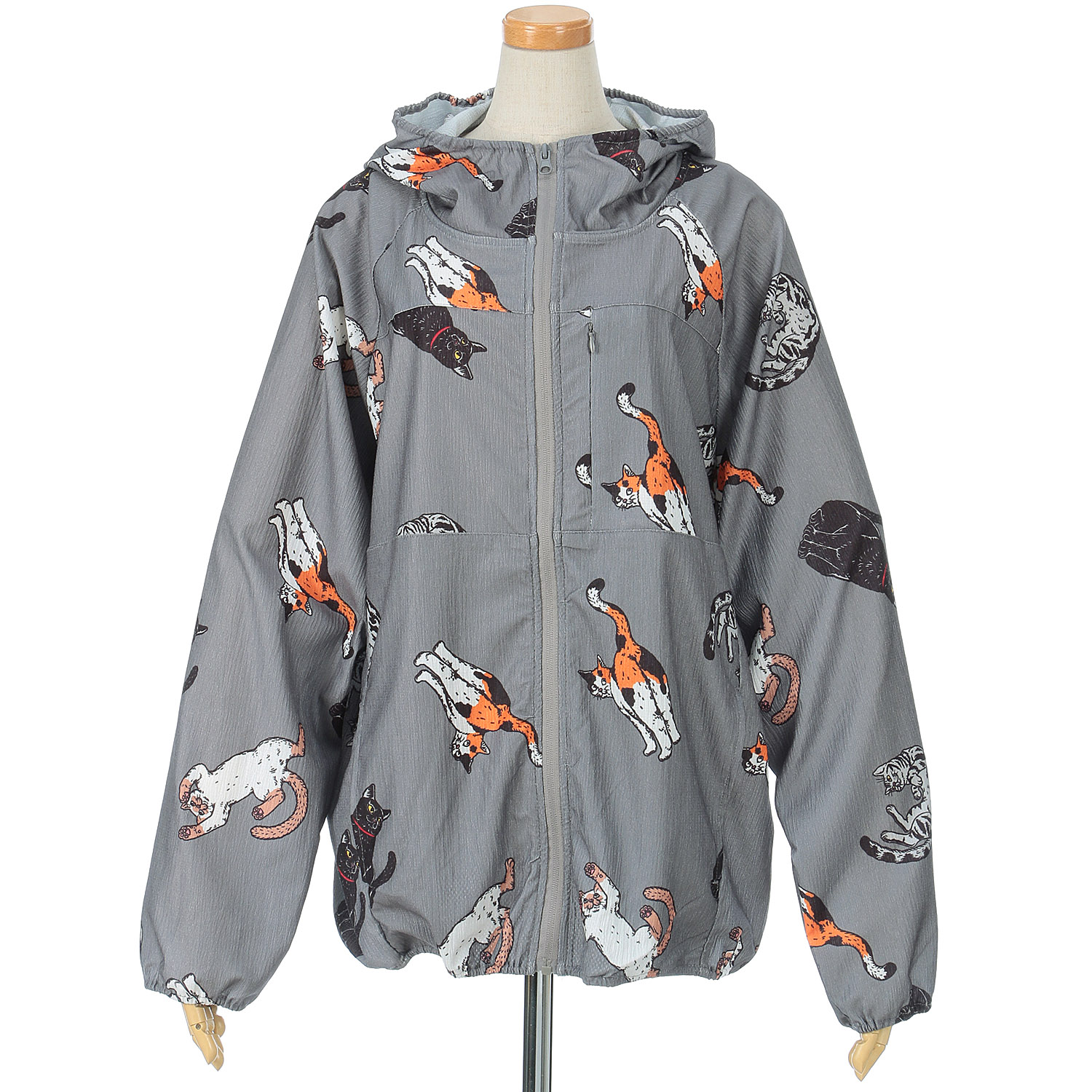 CORISCO Animal Village 猫総柄ジップパーカー - 画像3
