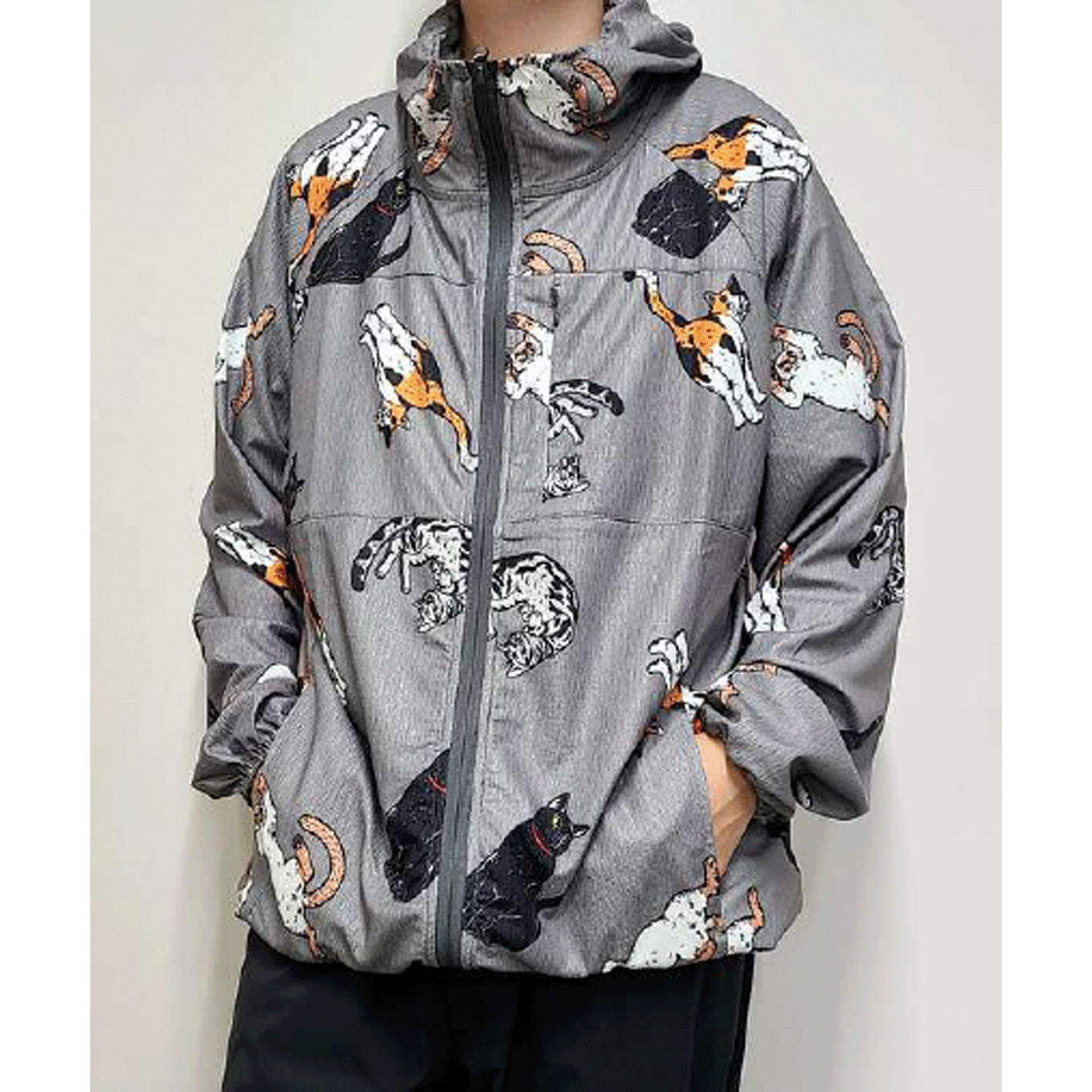 CORISCO Animal Village 猫総柄ジップパーカー