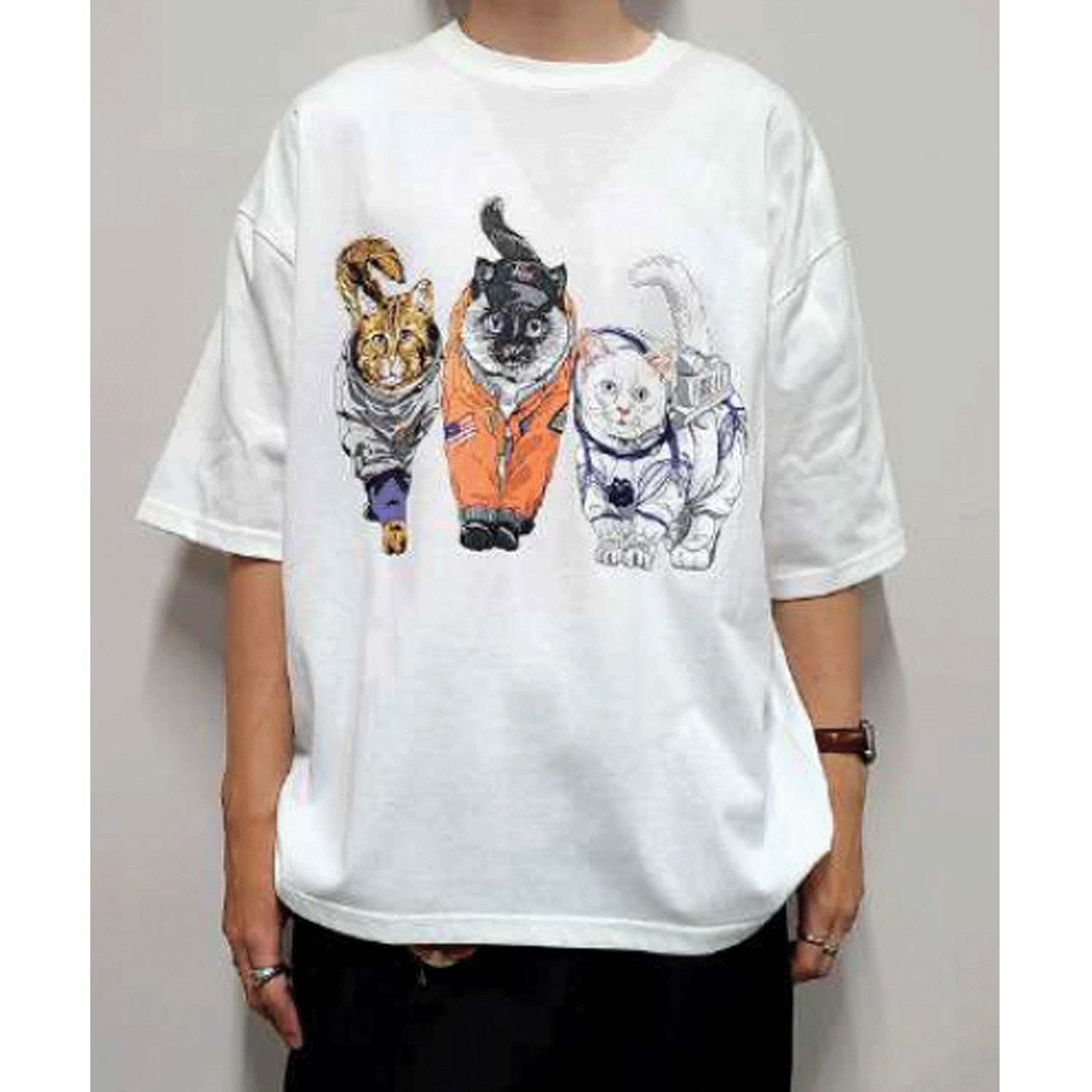 【Insta Live】CORISCO Animal Village ネコTシャツ 宇宙 - 画像4