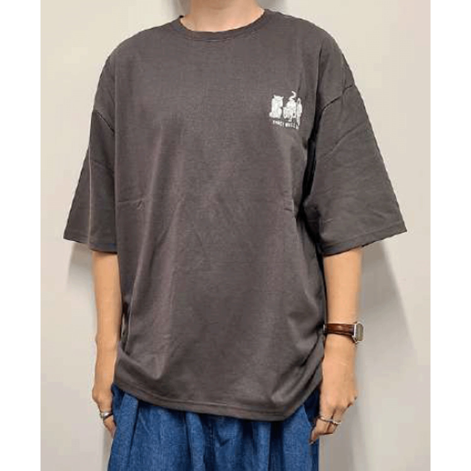 CORISCO Animal Village 見ざる・言わざる・聞かざるネコ和柄Tシャツ - 画像4