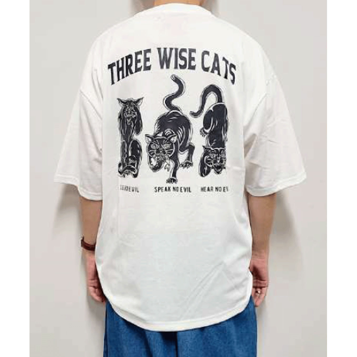 CORISCO Animal Village 見ざる・言わざる・聞かざるネコ和柄Tシャツ