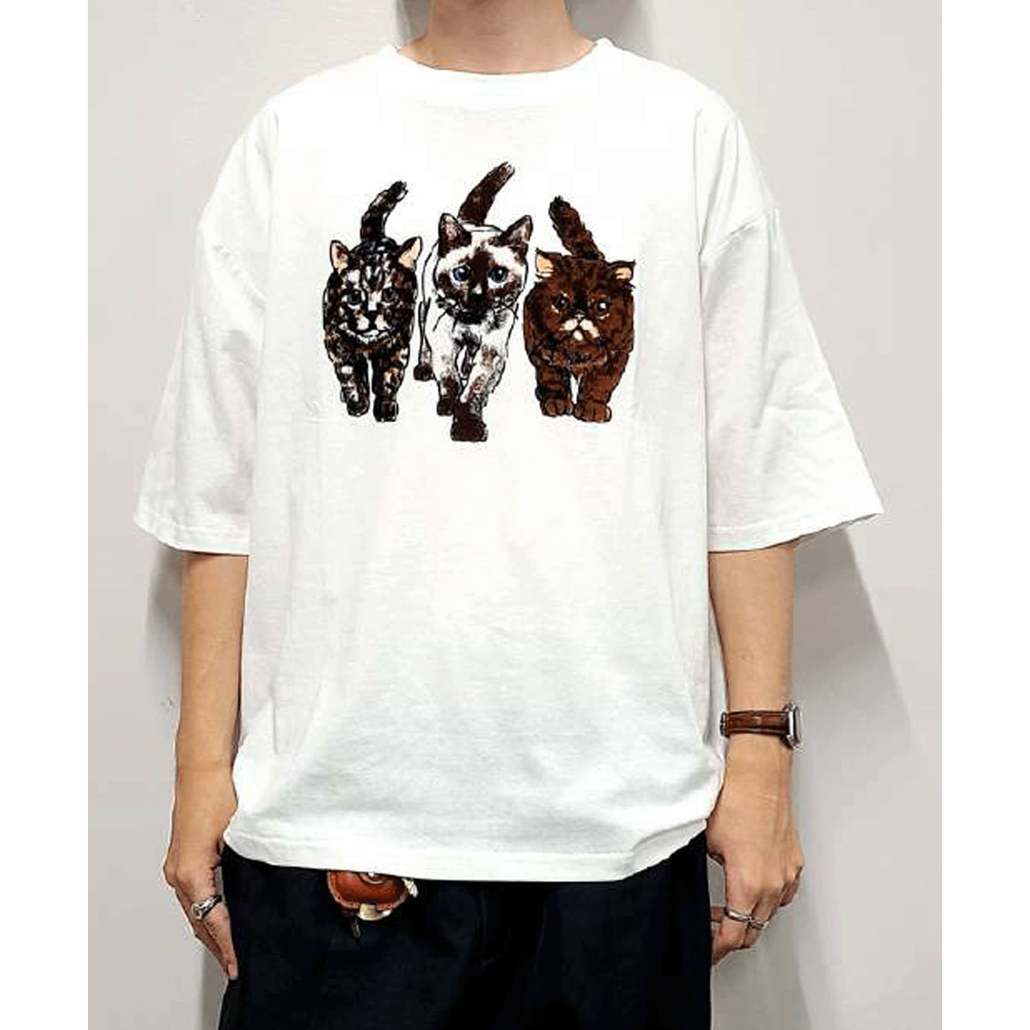 CORISCO Animal Village ネコフロッキーTシャツ - 画像2