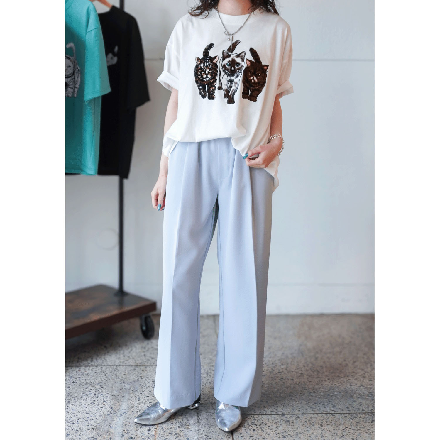 CORISCO Animal Village ネコフロッキーTシャツ - 画像5