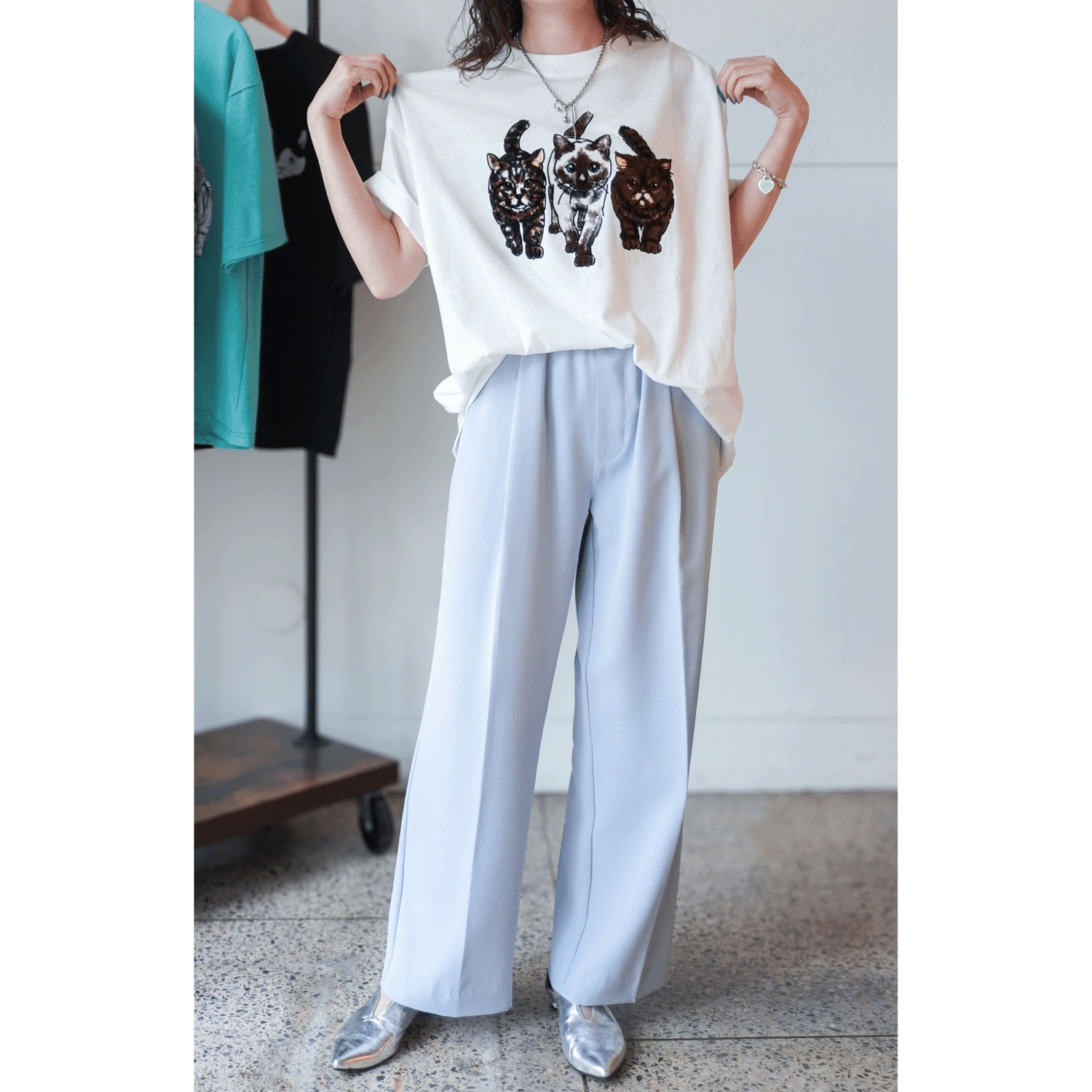 CORISCO Animal Village ネコフロッキーTシャツ - 画像6