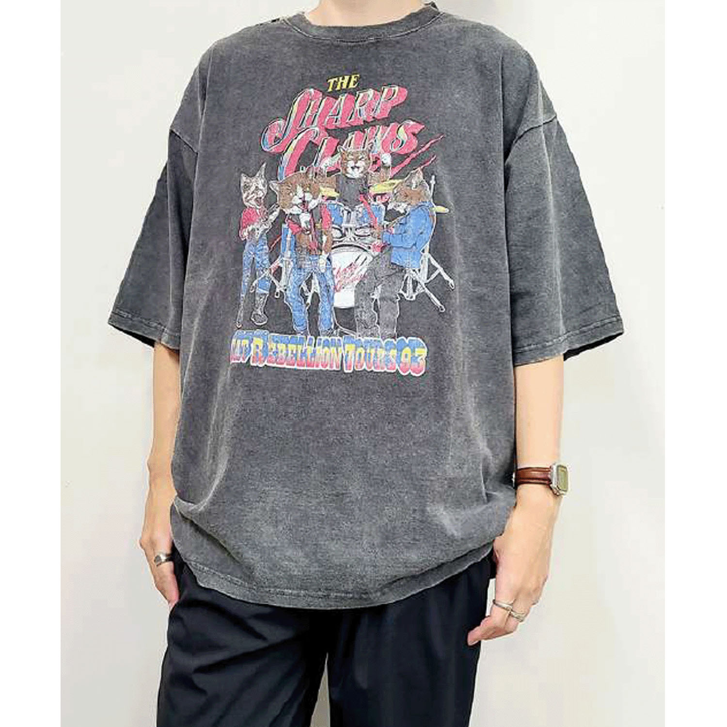 CORISCO Animal Village ネコバンドTシャツ - 画像3