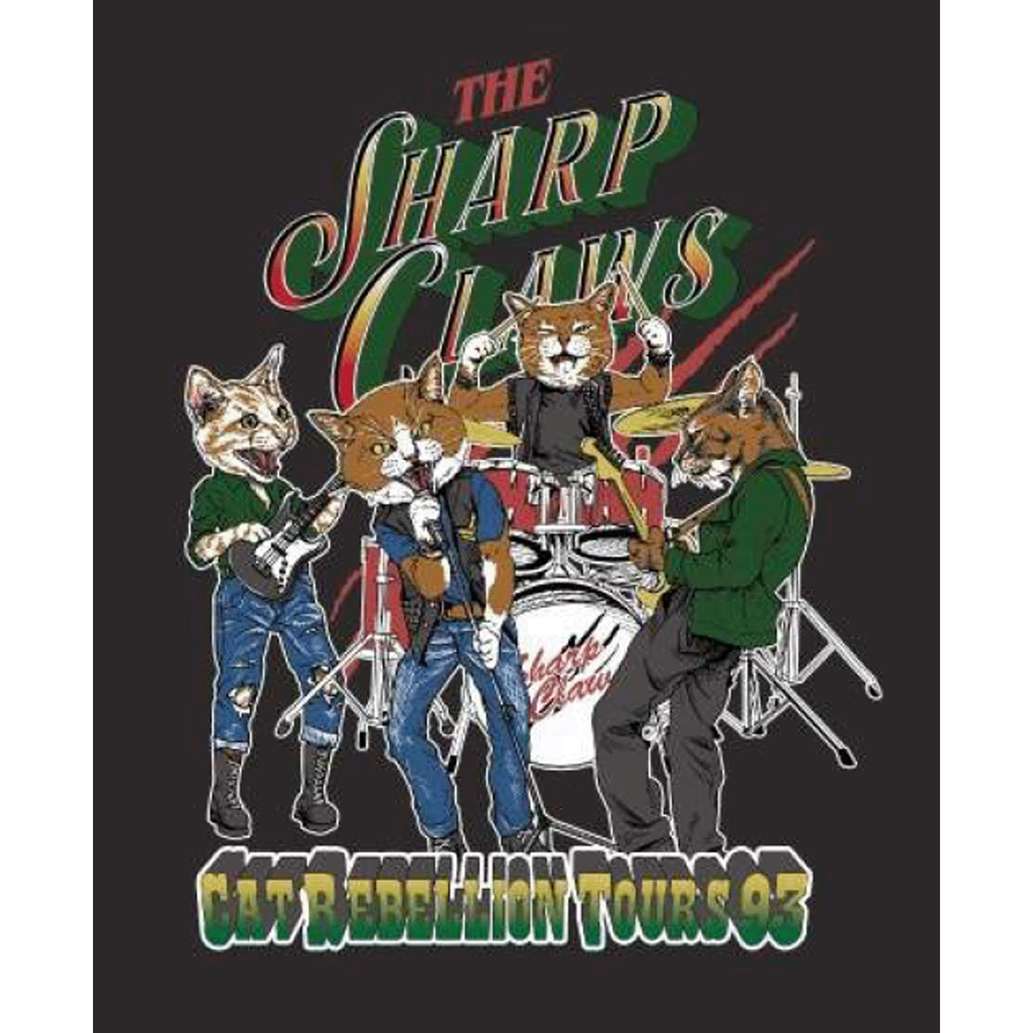 CORISCO Animal Village ネコバンドTシャツ - 画像7