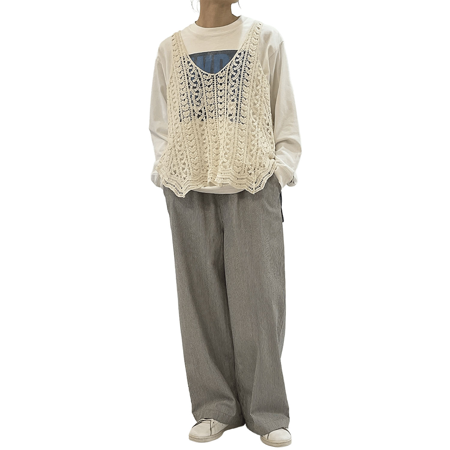 GENTIL かぎ針風ベスト - 画像5