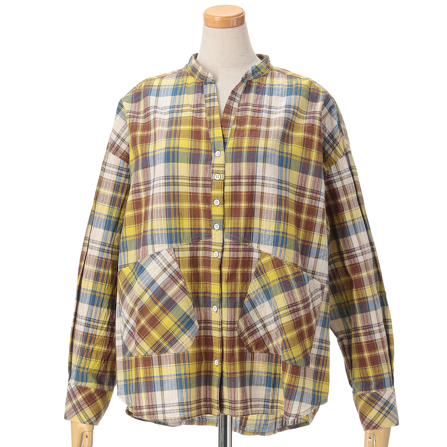 GENTIL マドラスチェックポケットシャツ