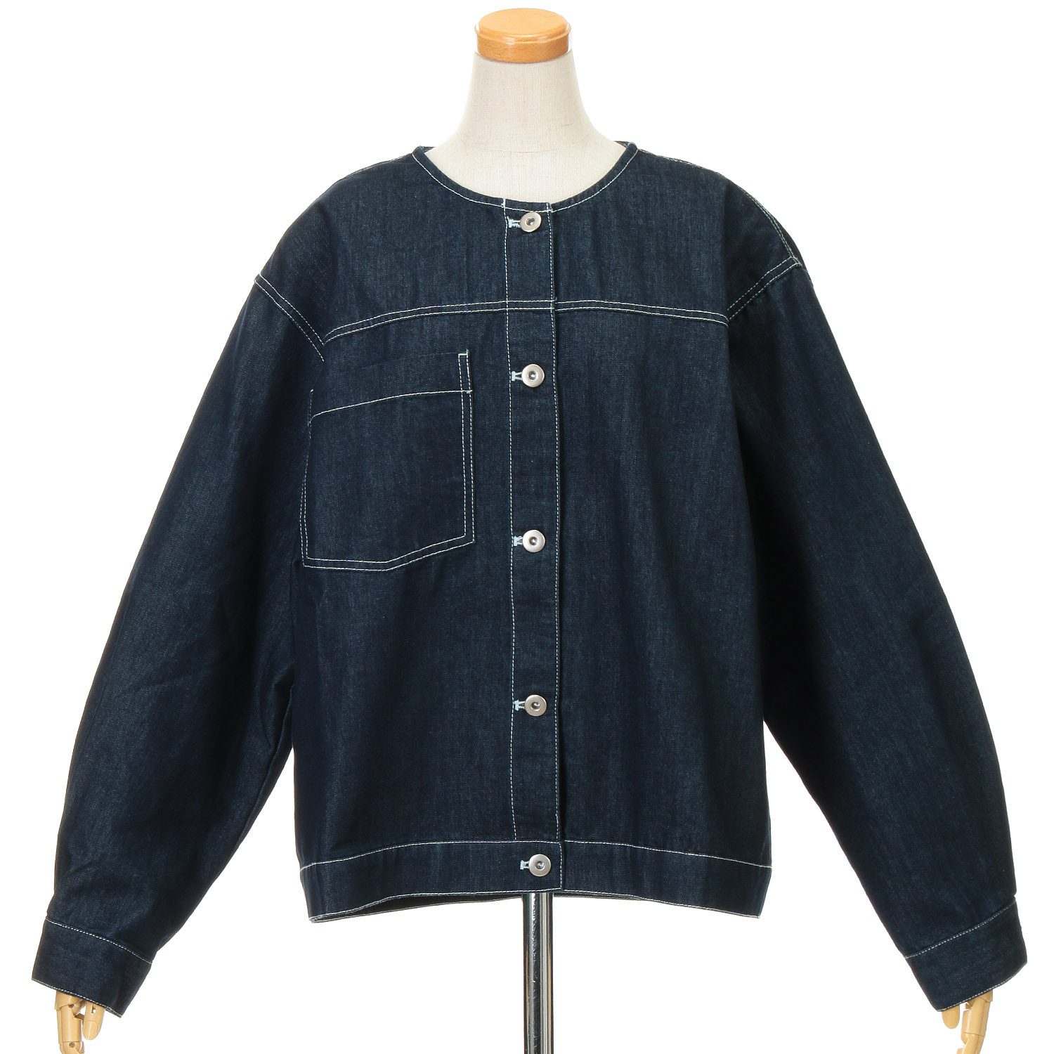 Amitie イーズデニムノーカラージャケット - 画像4