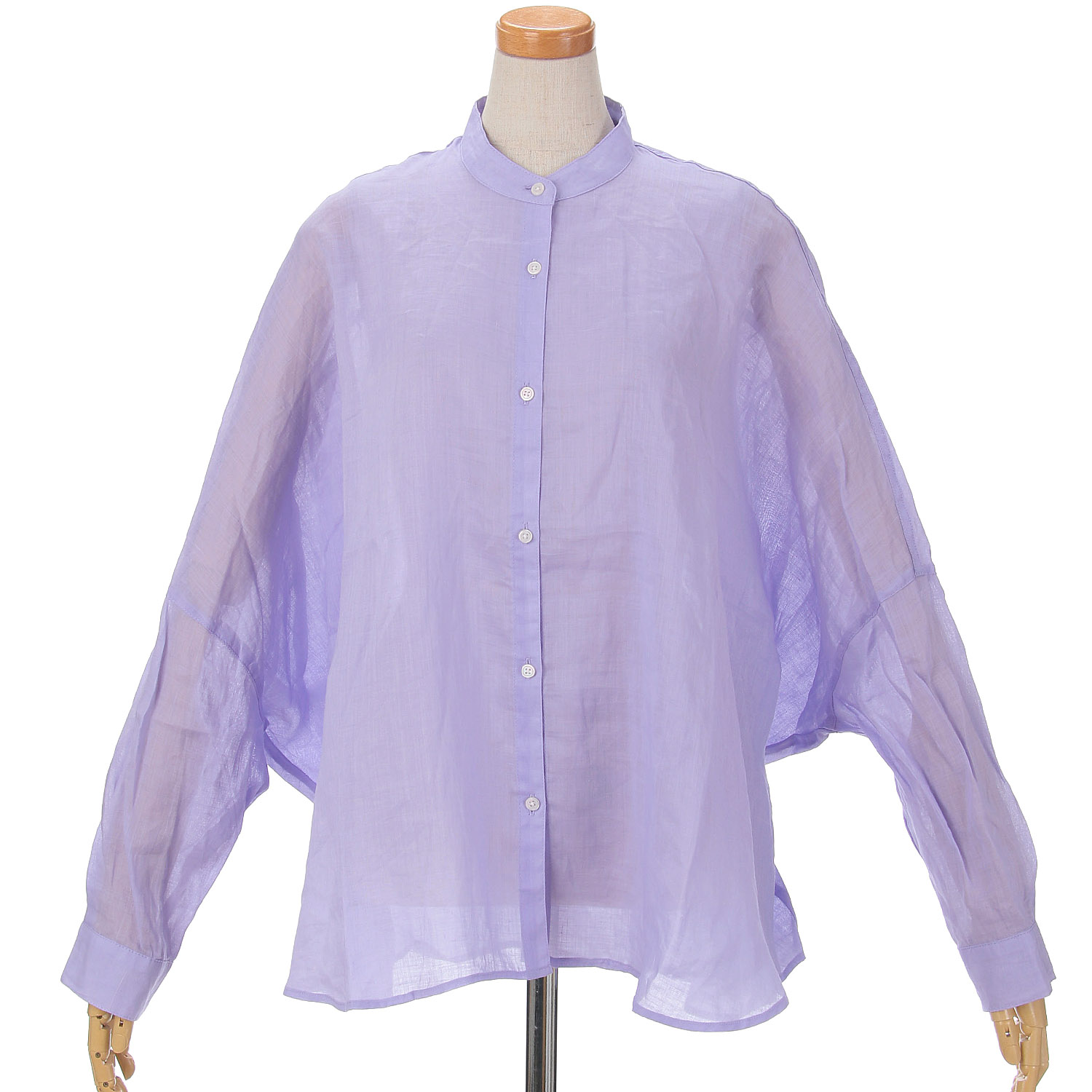 tene．ピネリアスタンドカラーシャツ