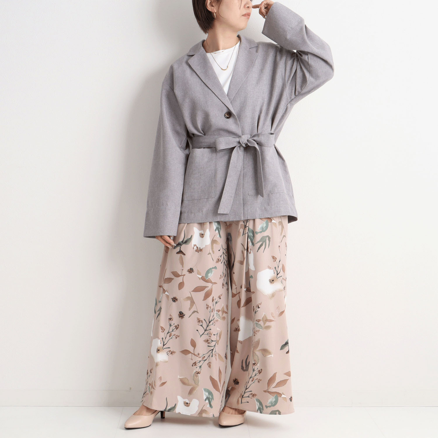 【Insta Live】MAFRAIS フラワープリントタックスカーチョ - 画像4