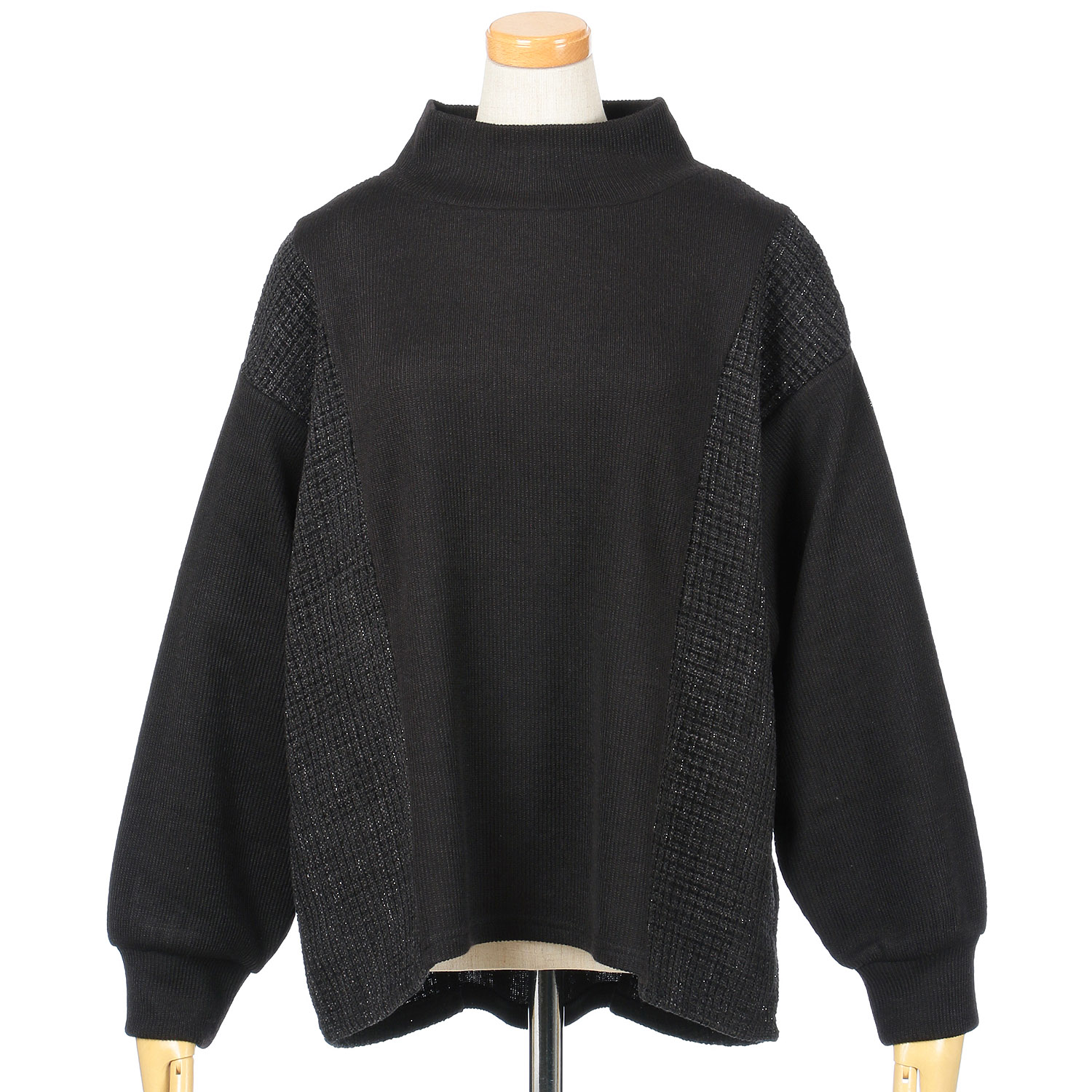 le colis ラメツイード×ニットソー切替えプルオーバー - 画像2