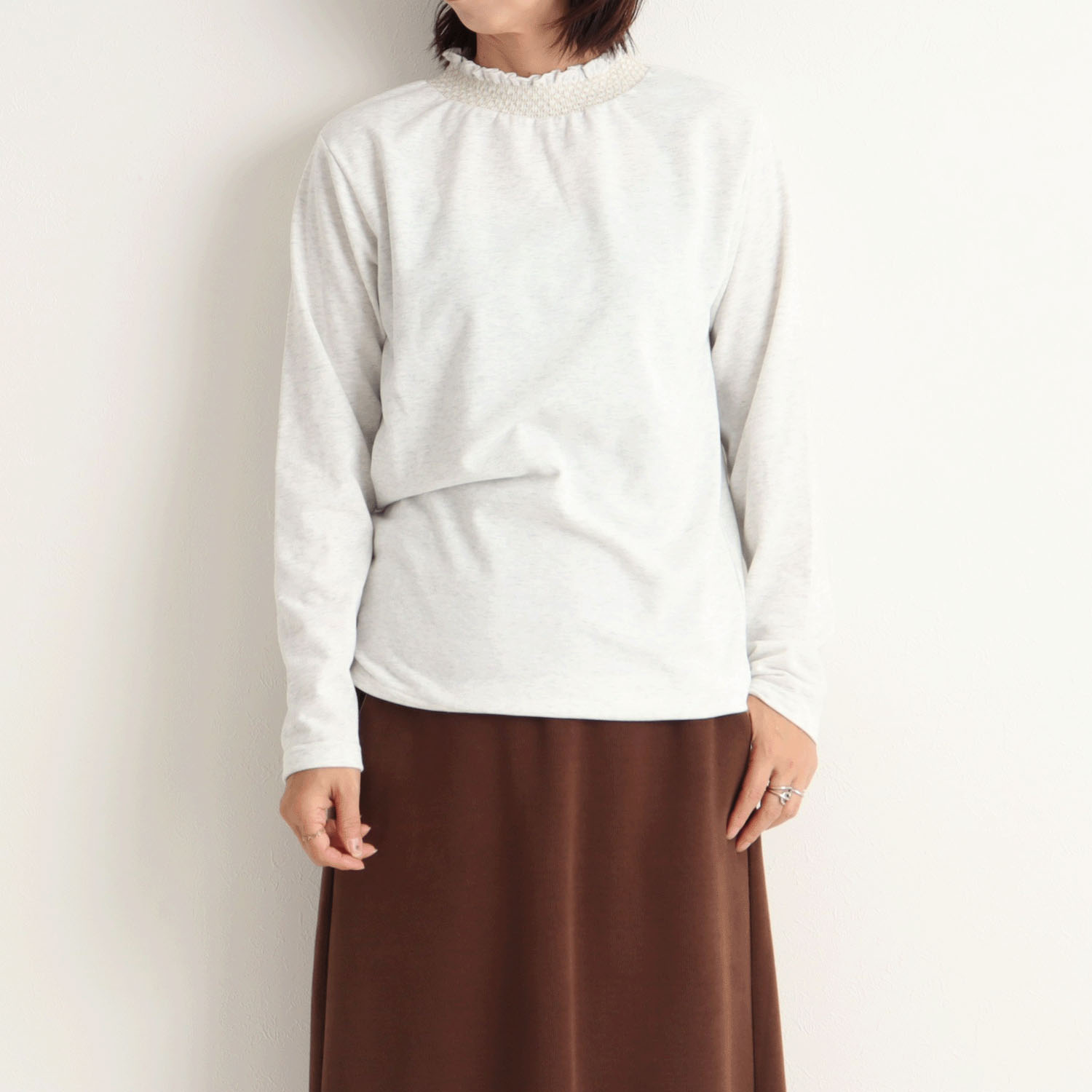 le colis CVC微起毛スモッキング刺しゅうプルオーバー - 画像1