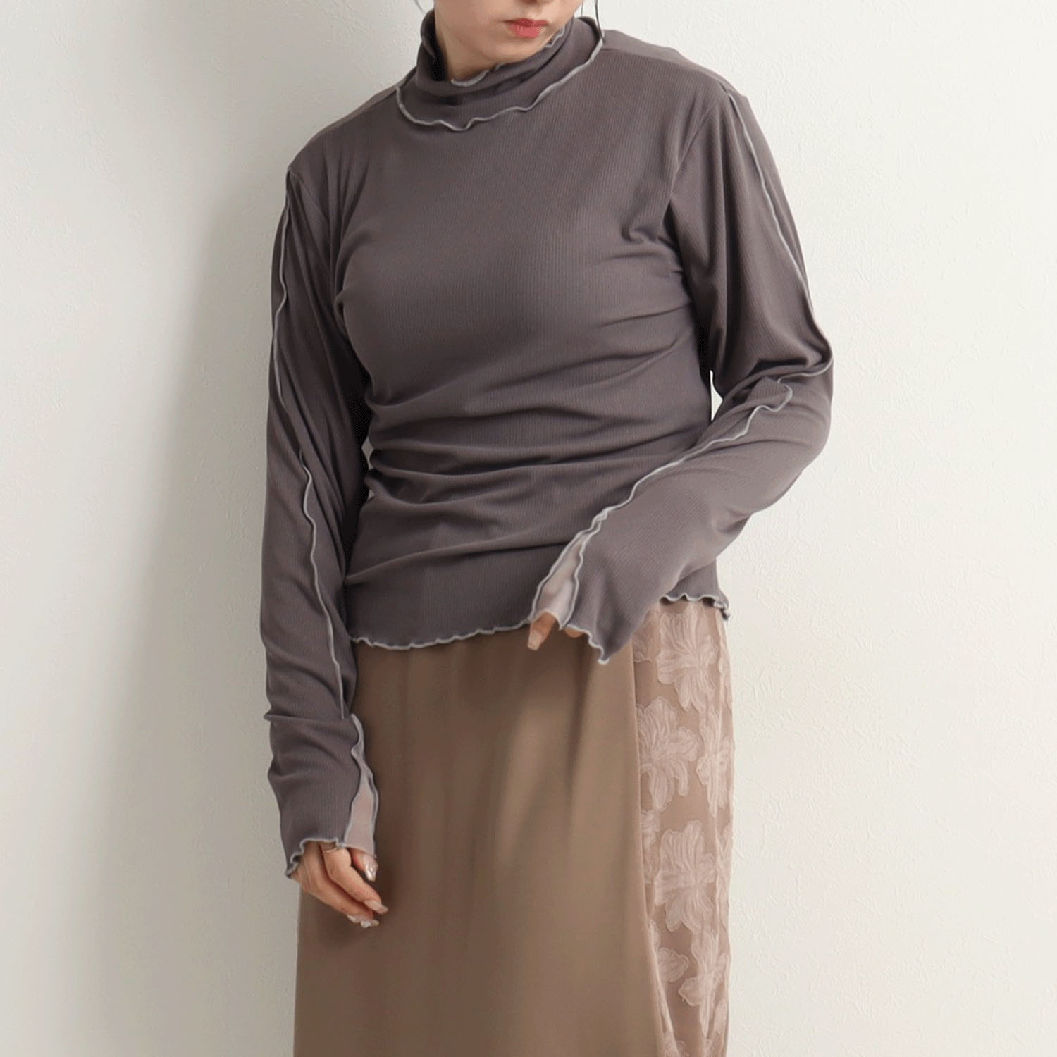 MAFRAIS ランダムテレコ配色メロープルオーバー