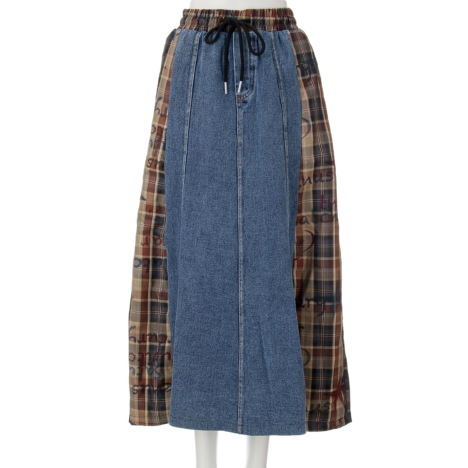 【ETONET限定】iriey デニムXチェック切替スカート - 画像7