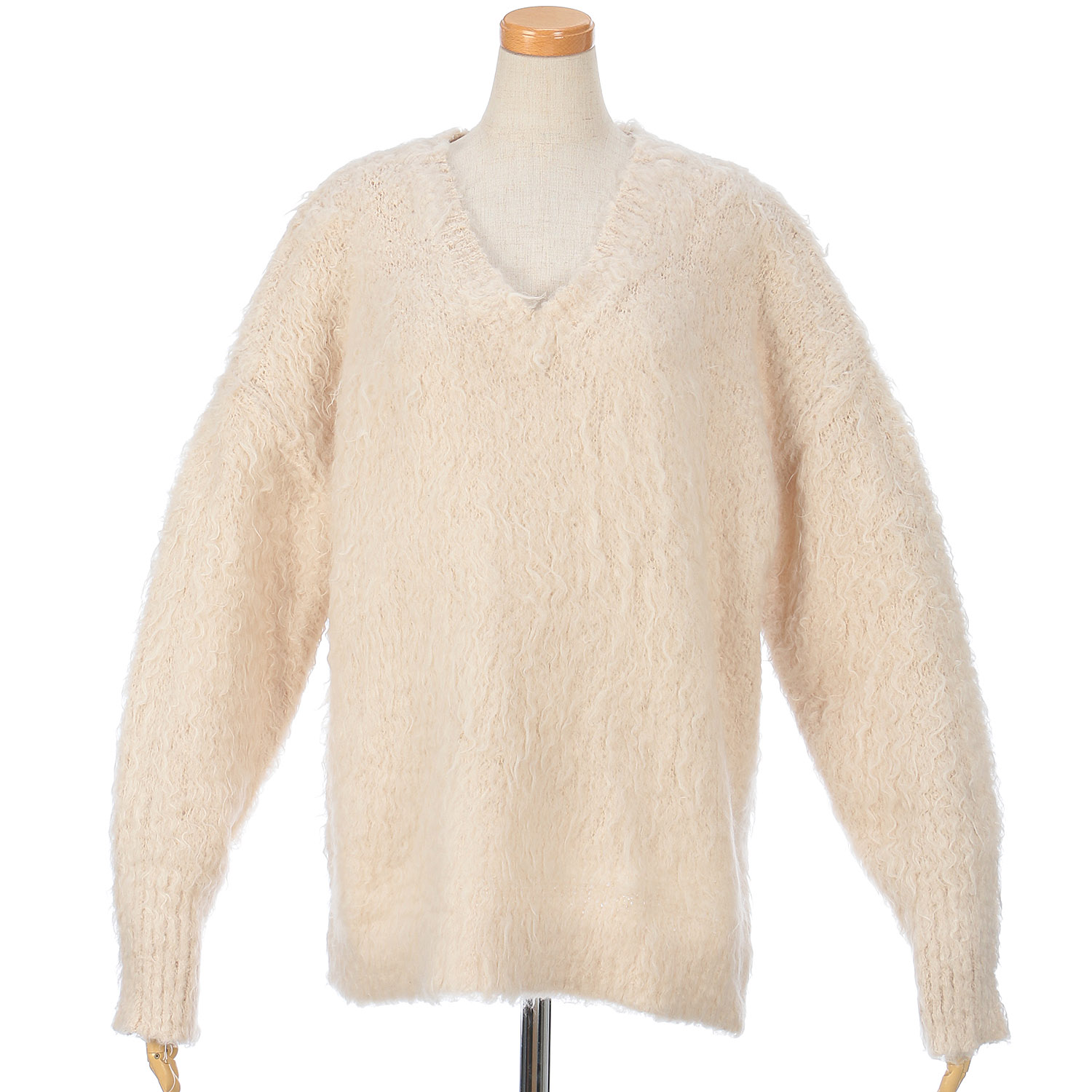 【Inst Live】MAFRAIS ブークレ起毛Vネックプルオーバー - 画像2