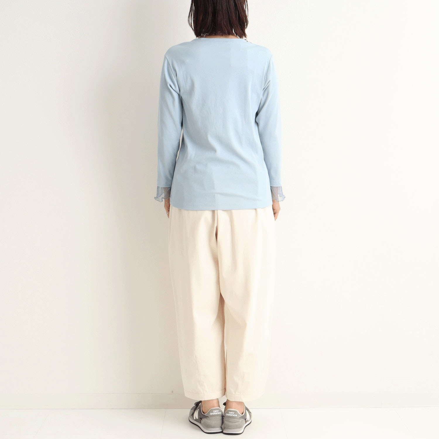 le colis テレコ袖ドットチュールレイヤードプルオーバー - 画像7