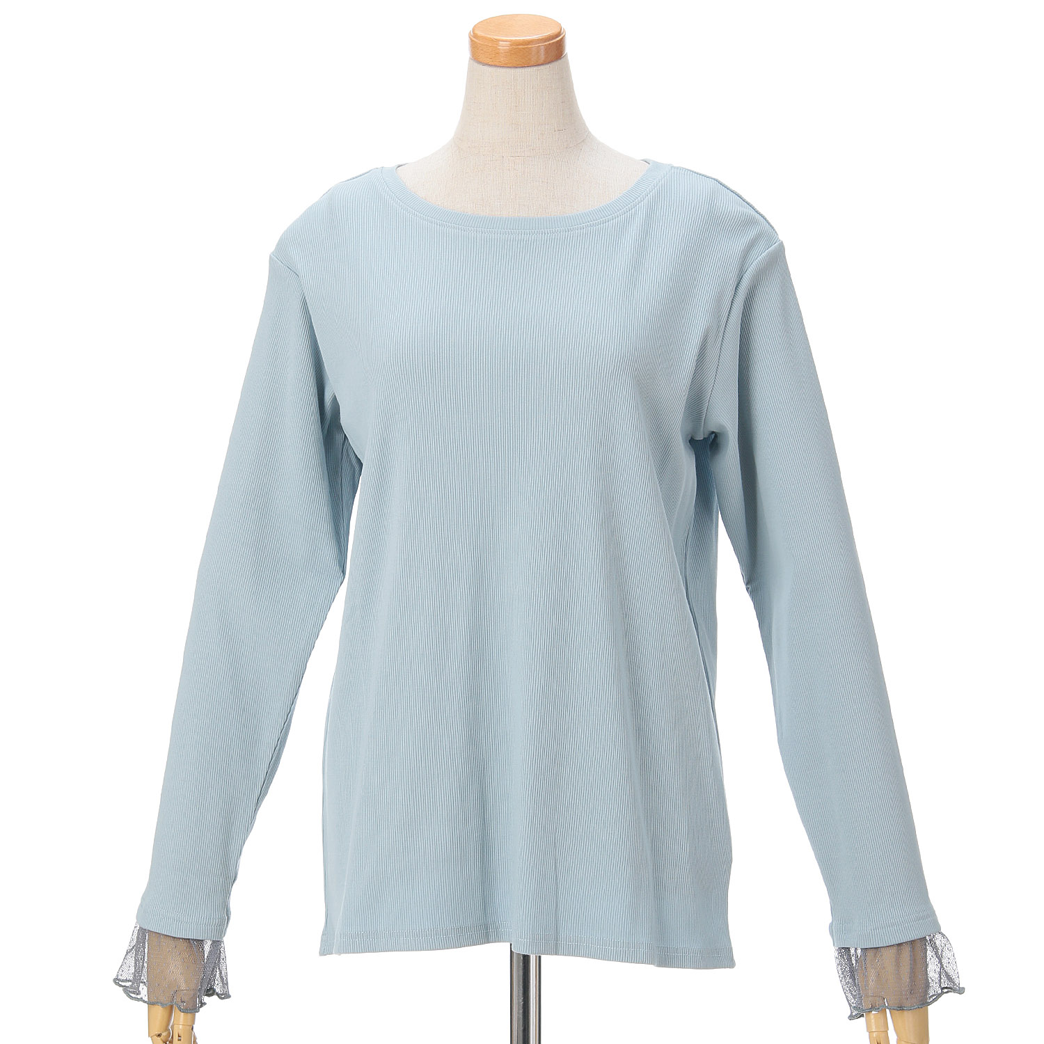 le colis テレコ袖ドットチュールレイヤードプルオーバー - 画像9