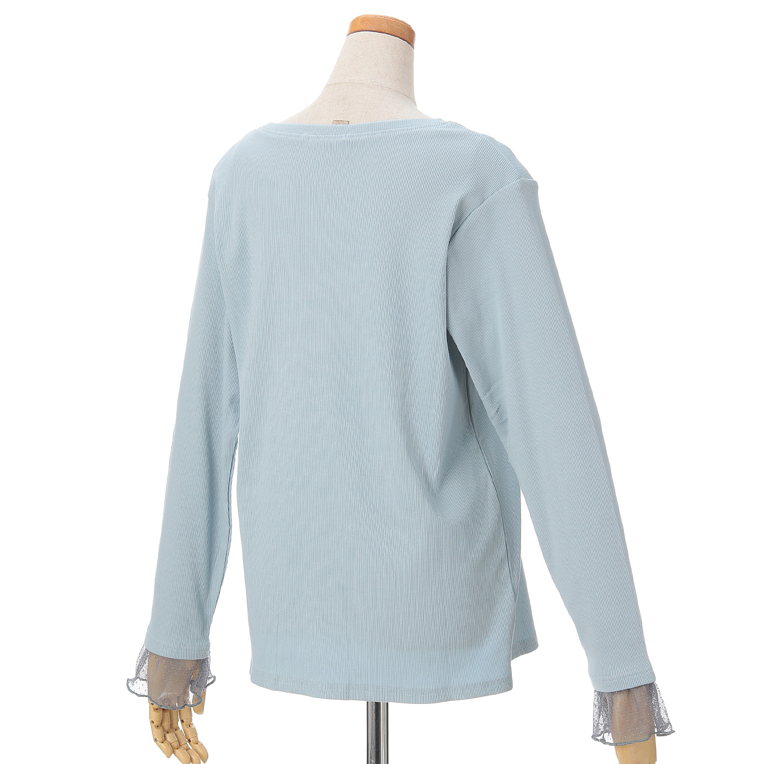 le colis テレコ袖ドットチュールレイヤードプルオーバー - 画像10