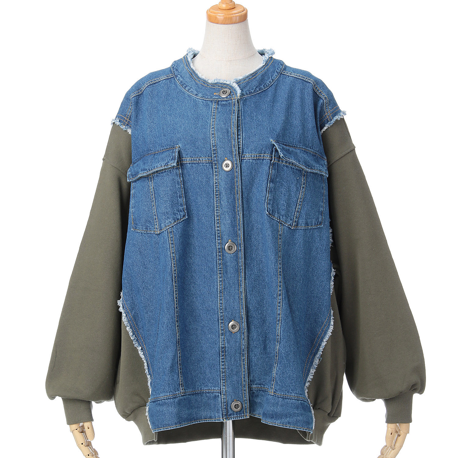 【ETONET限定】 iriey  裏毛Xデニムクル－カーデ - 画像23