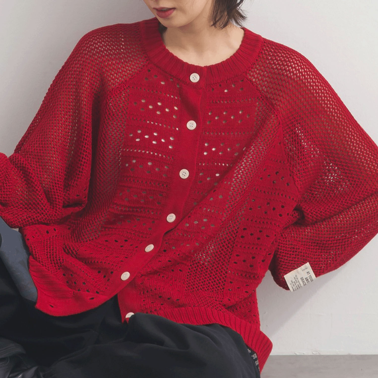【ETONET限定】iriey 2WAY透かし編みカーデ - 画像17