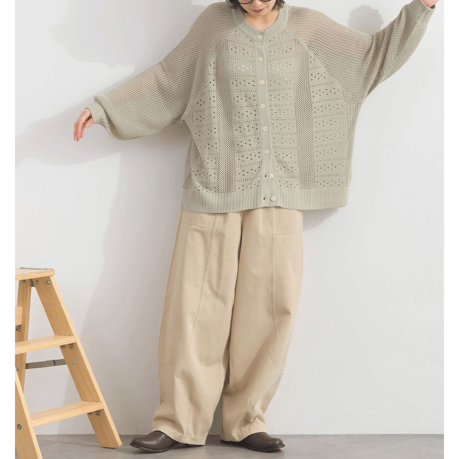 【ETONET限定】iriey 2WAY透かし編みカーデ - 画像7