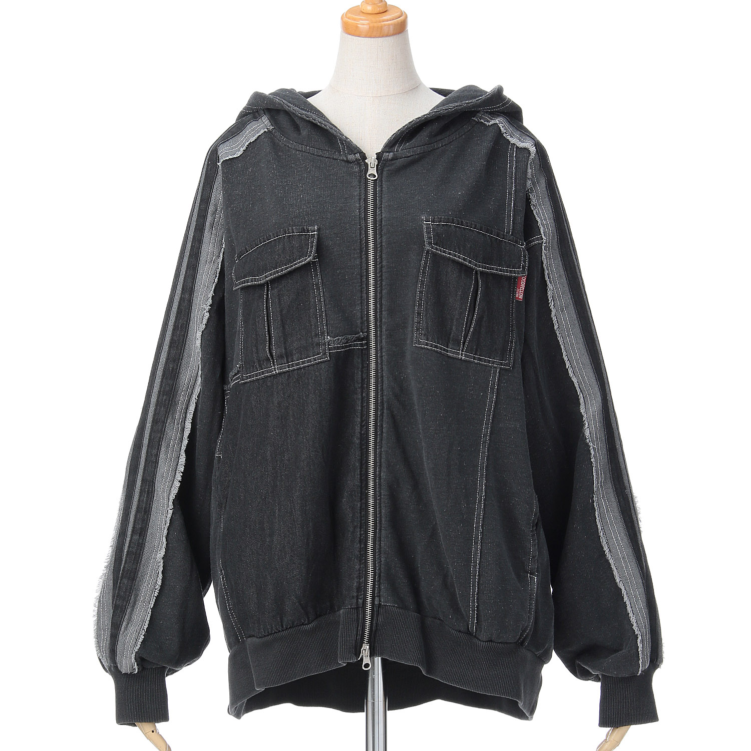 【ETONET限定】 iriey  裏毛インディゴ染めZIPパーカー - 画像11