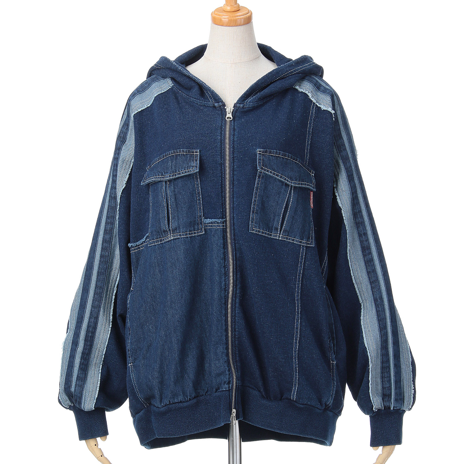 【ETONET限定】 iriey  裏毛インディゴ染めZIPパーカー - 画像21