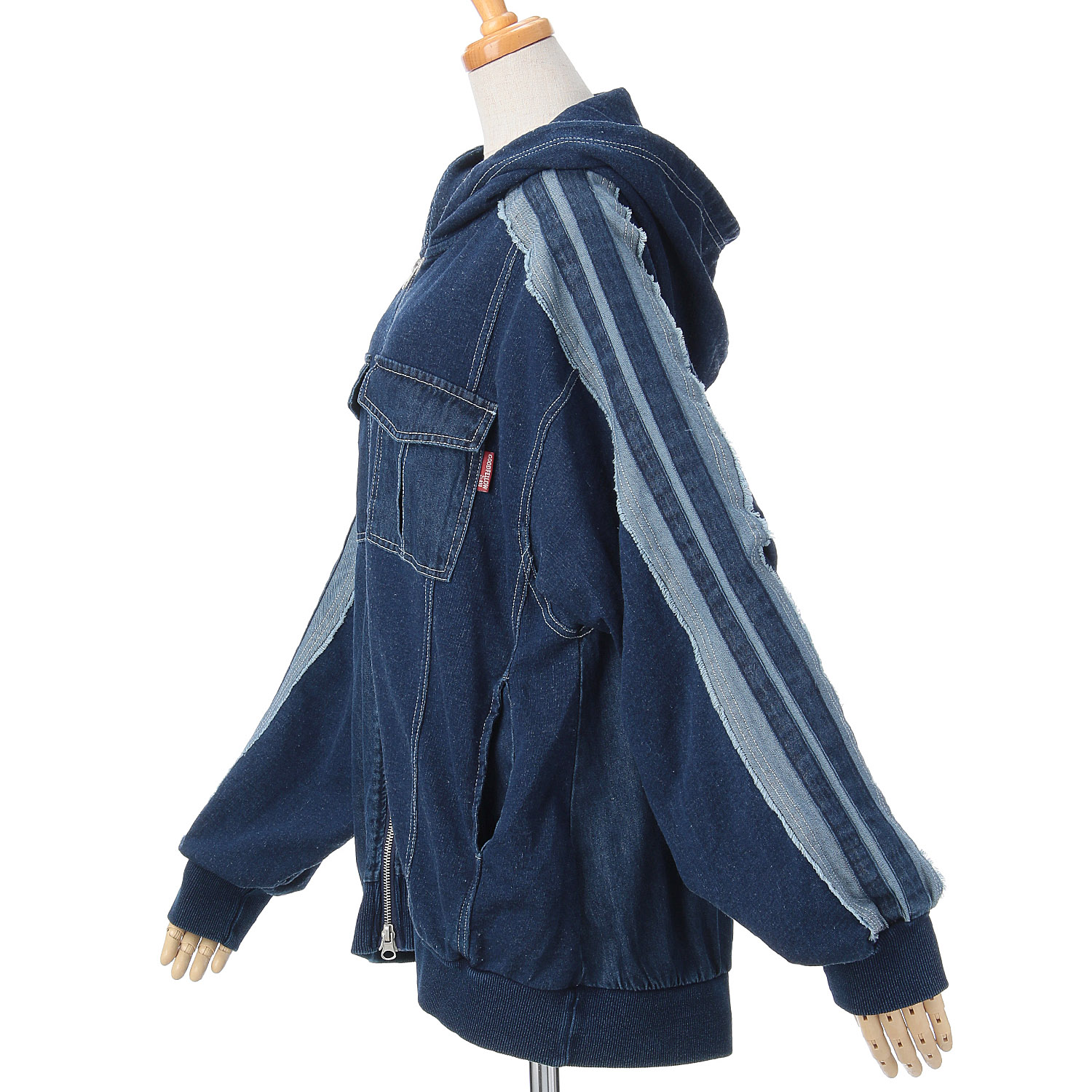 【ETONET限定】 iriey  裏毛インディゴ染めZIPパーカー - 画像22