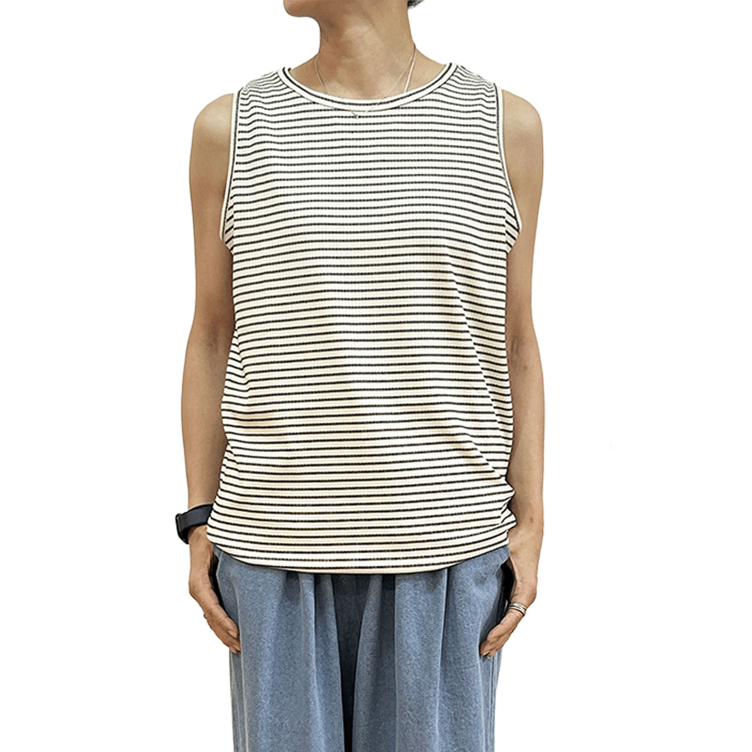 GENTIL 無地＆単色ボーダータンクトップ - 画像5